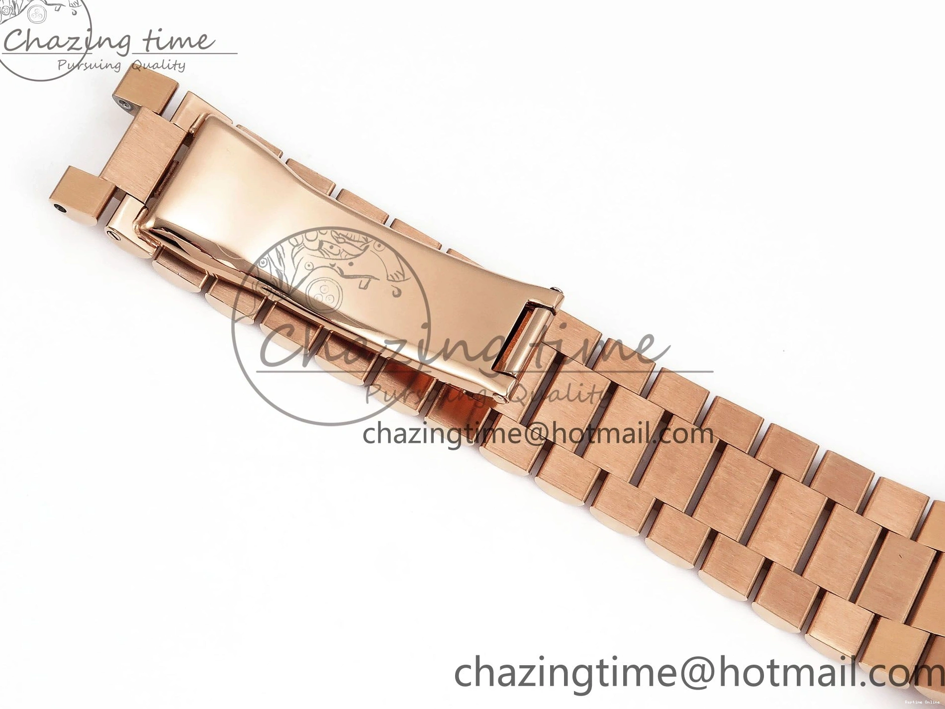 0125 SunProtective Day Date 40 RG JDF 904L Steel Brown Textured Stick Dial on President Bracelet VR3255 V3 (Gain Weight) 1359